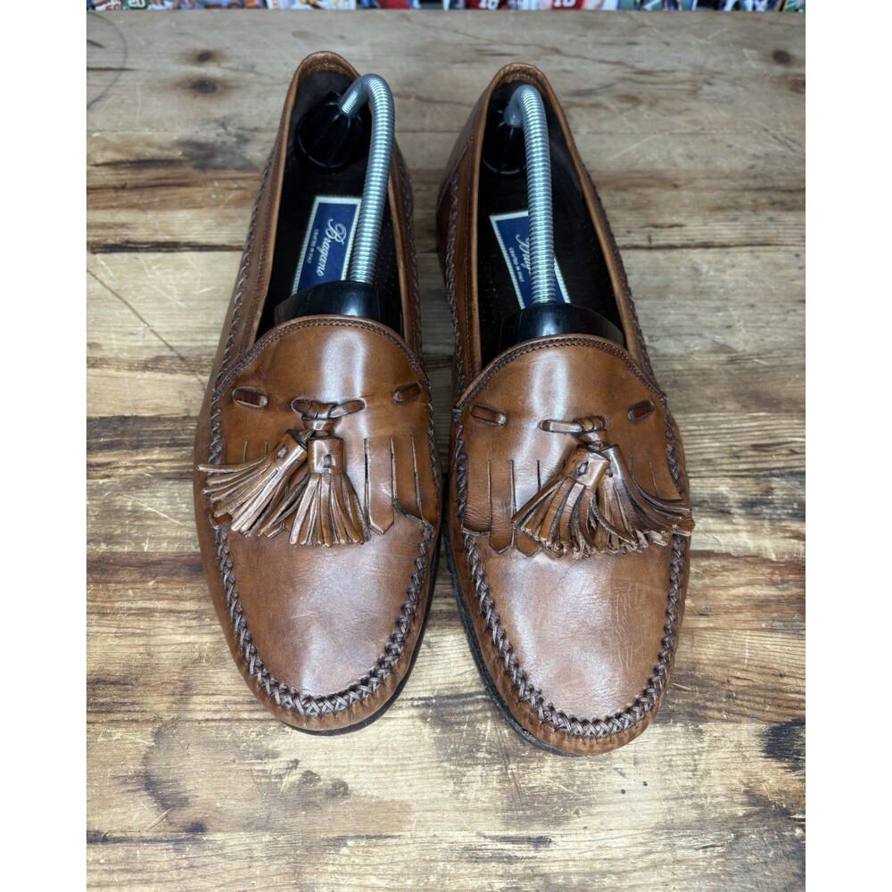 Bragano Tassel Loafers Cole Haan Made In Italy Leather Mens 10.5 Brown